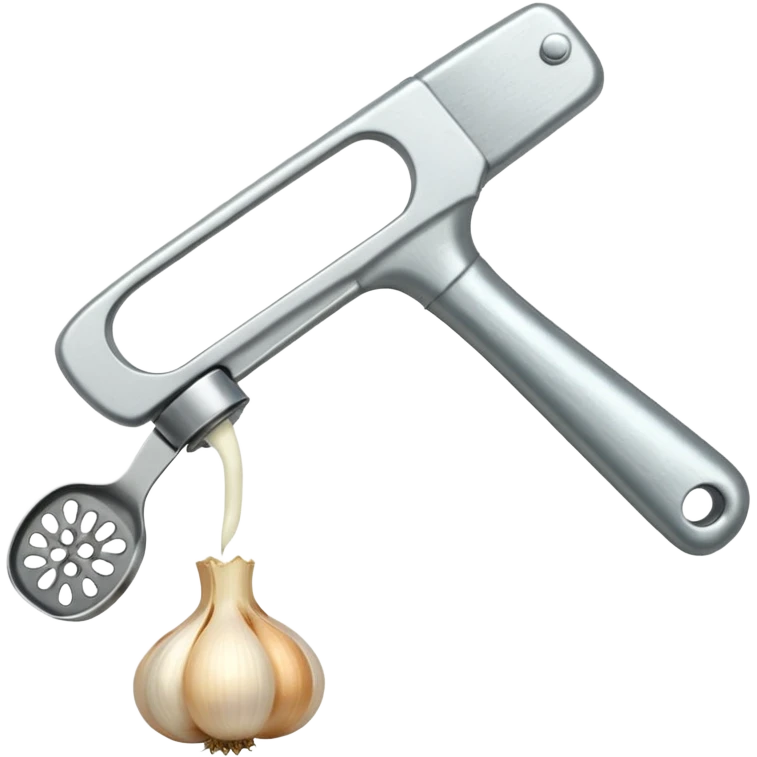 garlic being pressed by a garlic press emoji