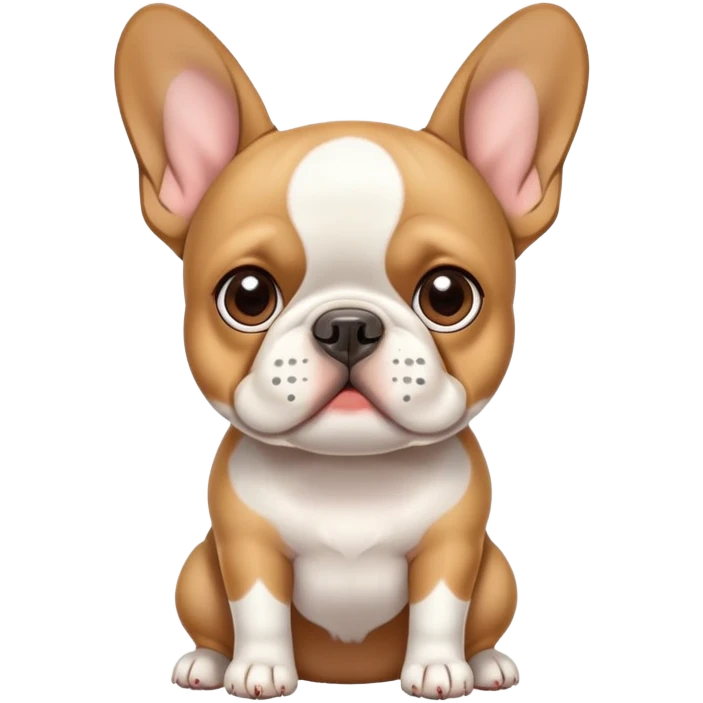 Frenchie dog with white parches emoji