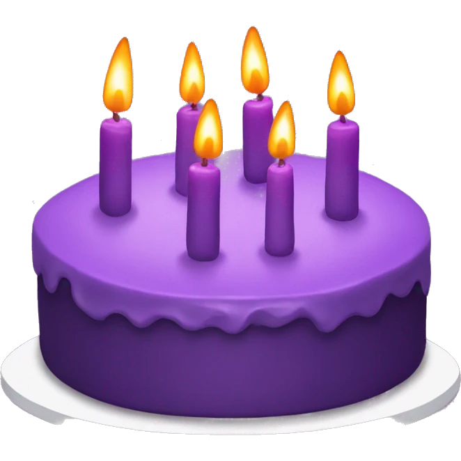 purple cake with candles emoji