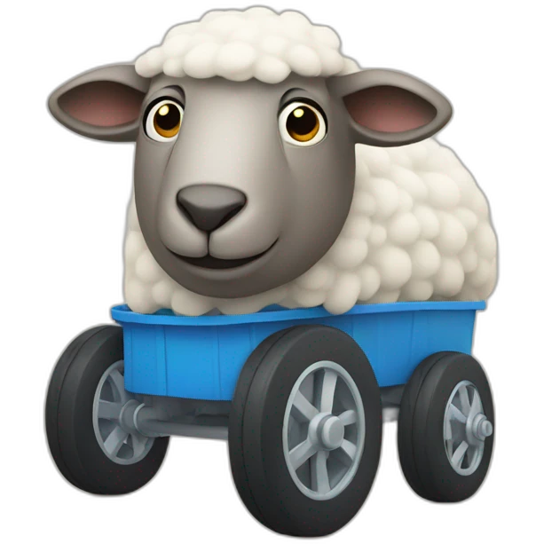 sheep with wheels emoji
