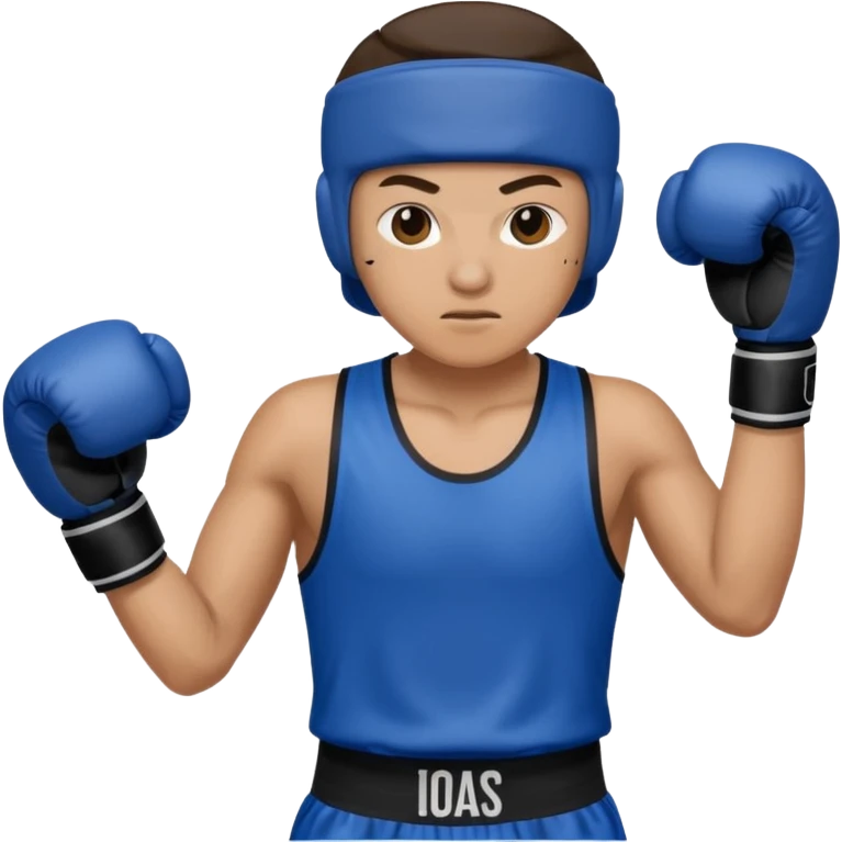 یه آدمی که بکس میکنه با لباس ابی emoji