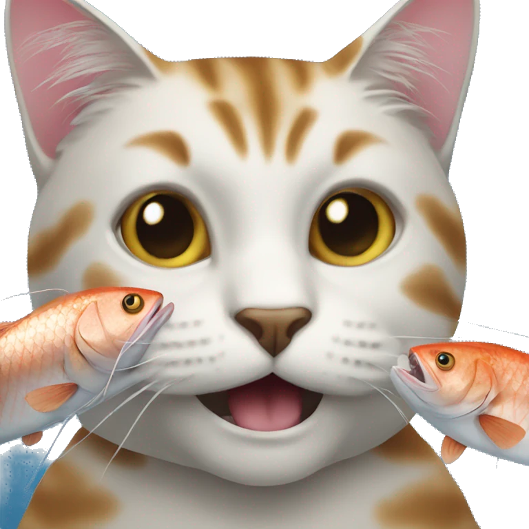 cat eating fish emoji