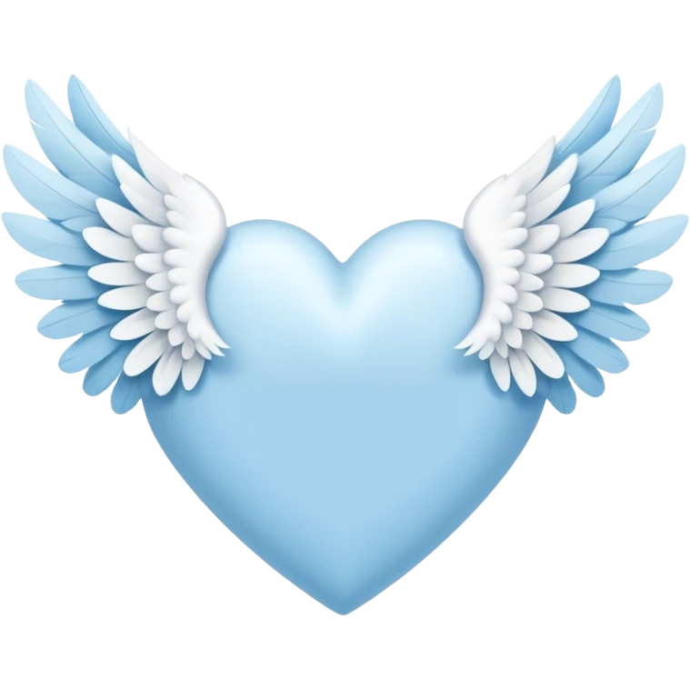 light sky blue heart with one wing emoji