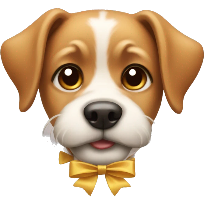 dog with a bow  emoji
