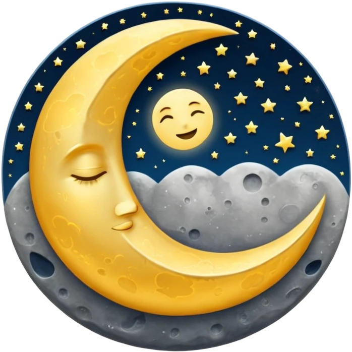 Letra (E) en una luna emoji
