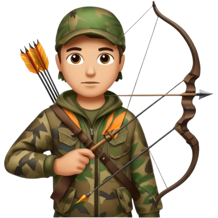 The classic hunter image with bow and arrow emoji