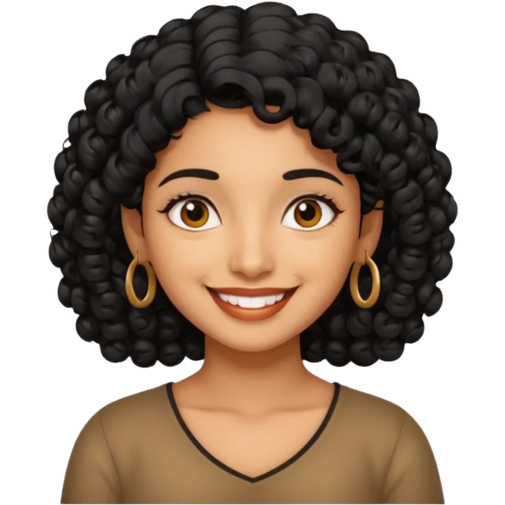 Indian fat girl south Indian curly short black hair tan emoji