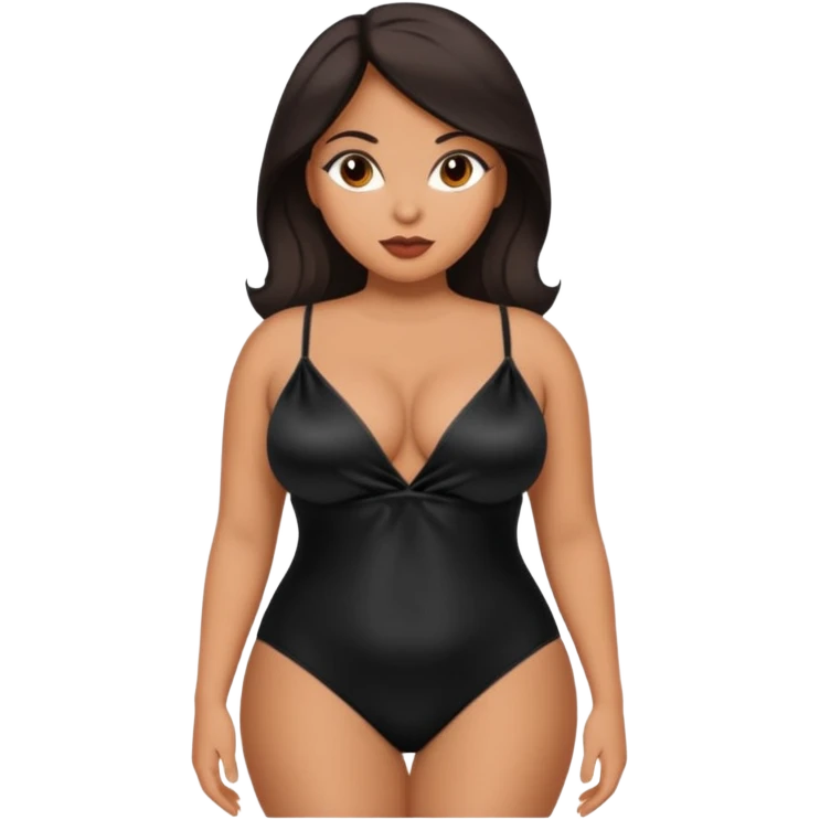 a thick latina milf wearing nighty looking sexy emoji