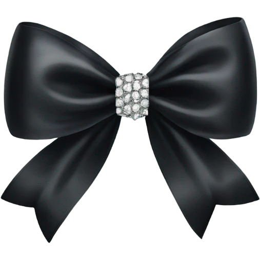 black silk bow with diamonds emoji