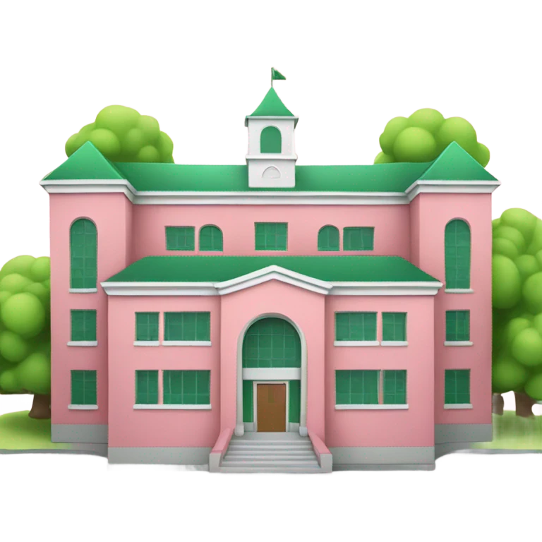 green and pink school emoji