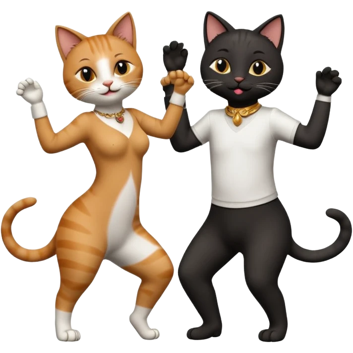 Cats couple salsa dancing  emoji