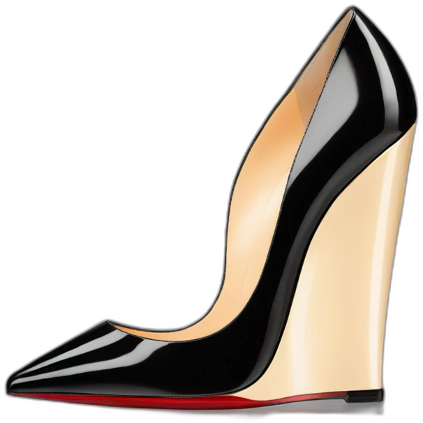 WEDGE LOUBOUTIN black PATENT emoji