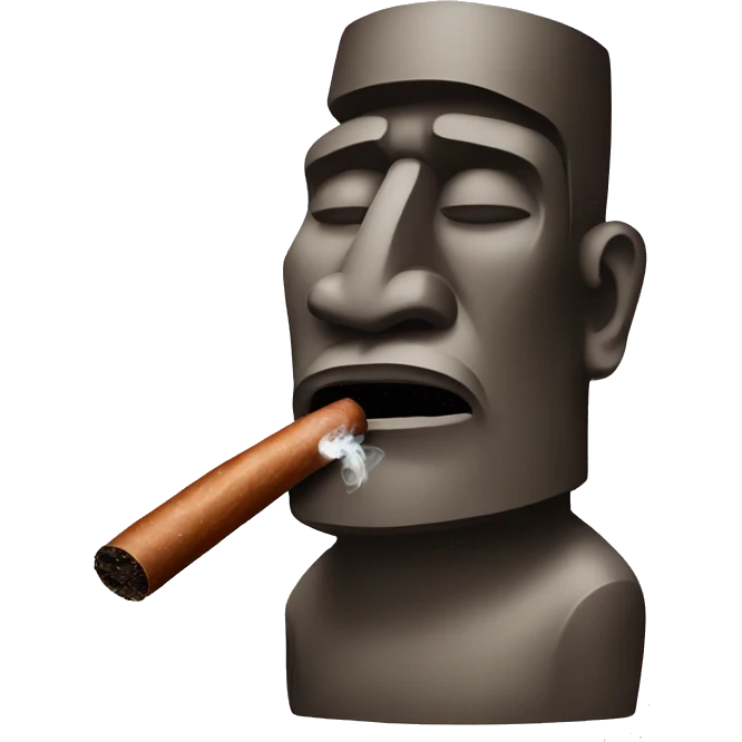Easter Island head smoking a cigar emoji
