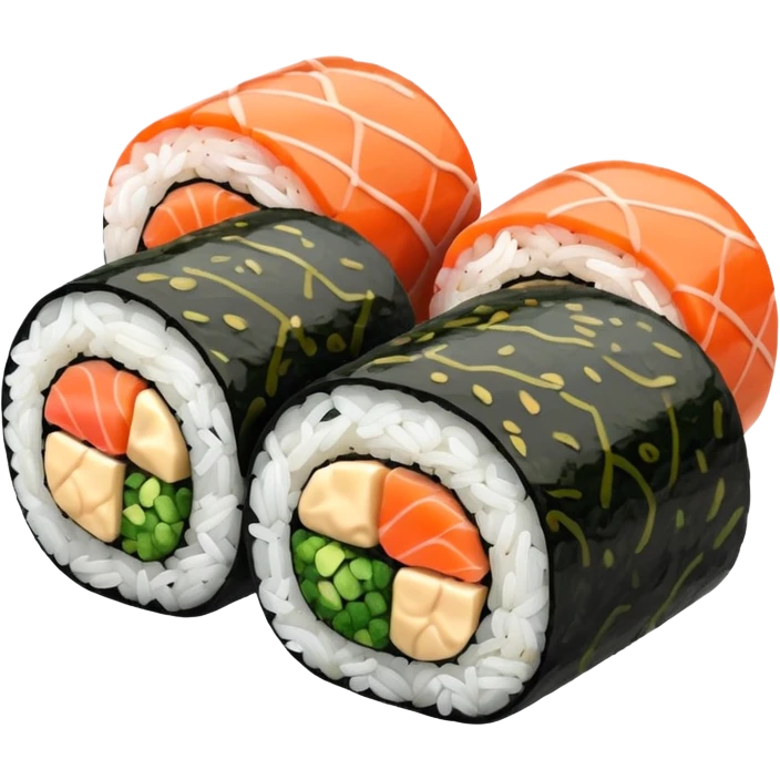 Sushi rolls rice outside restaurant style  emoji