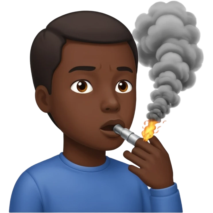 A face that inhales exhaust fumes with power emoji