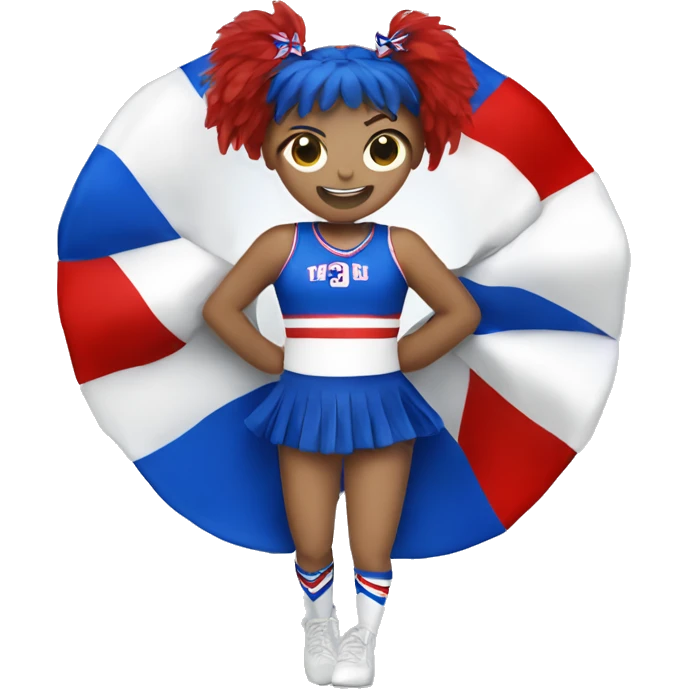 Cheerleader red, white, and blue pom pom emoji