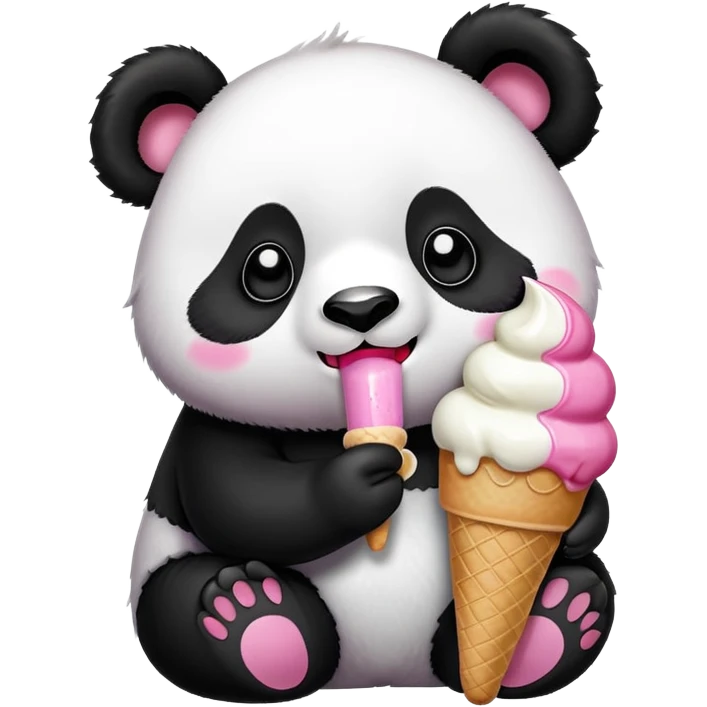 Panda eating ice cream emoji