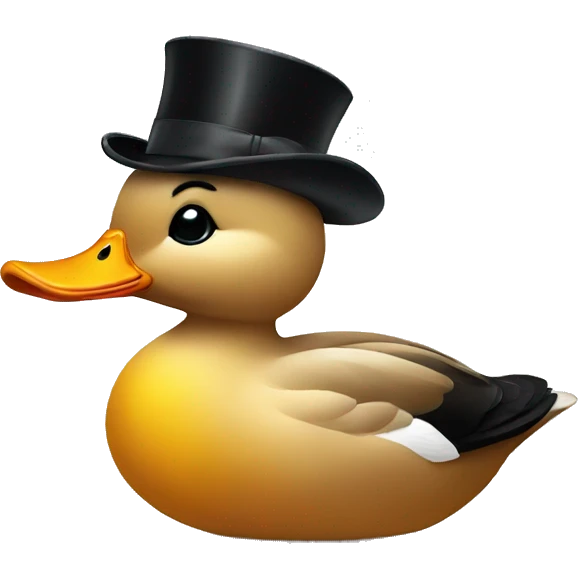 Duck with black bow emoji