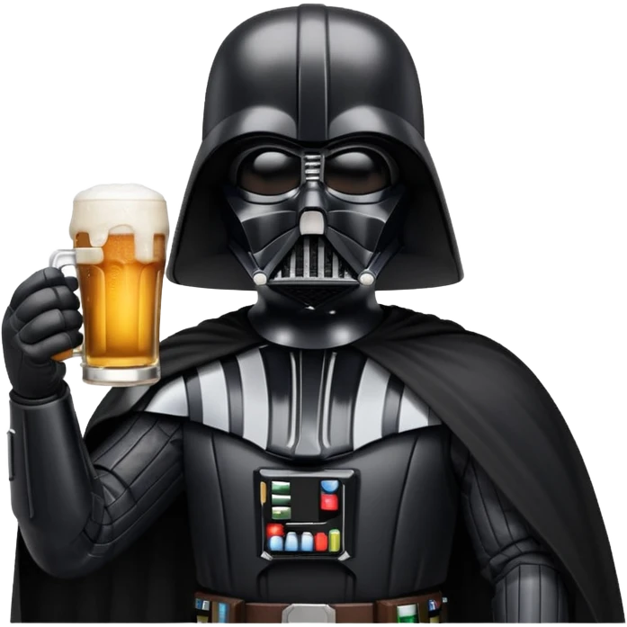 Darth Vader drinking a beer emoji