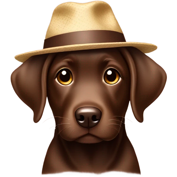 Chocolate lab puppy with hat  emoji