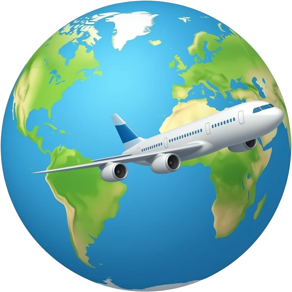 avión dando la vuelta al mundo emoji