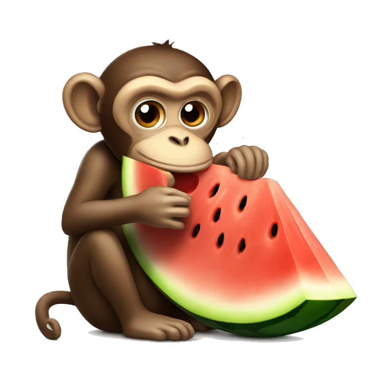Monkey eating watermelon emoji