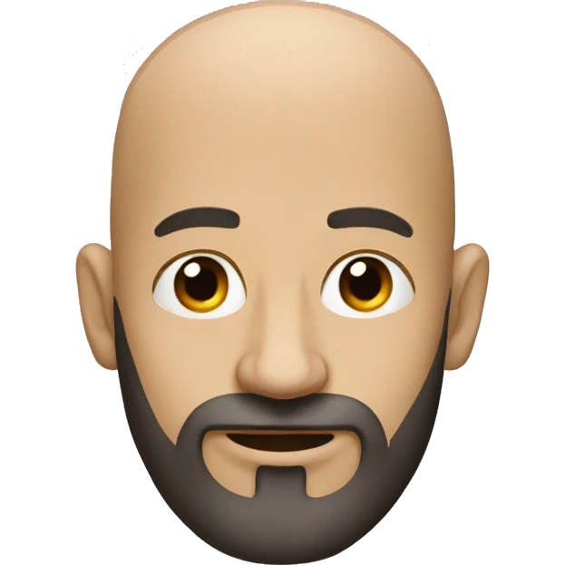 Bald man with large nose and beard emoji
