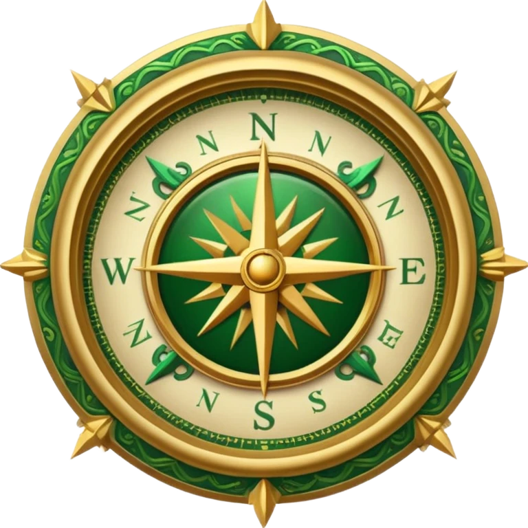 compas with golden and green colours emoji