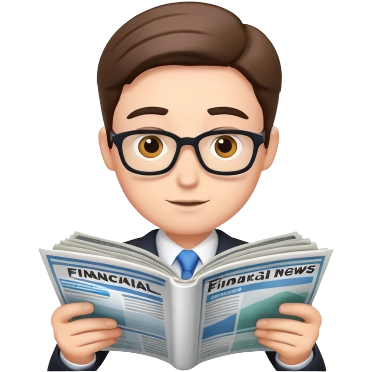 Business person reading financial news emoji