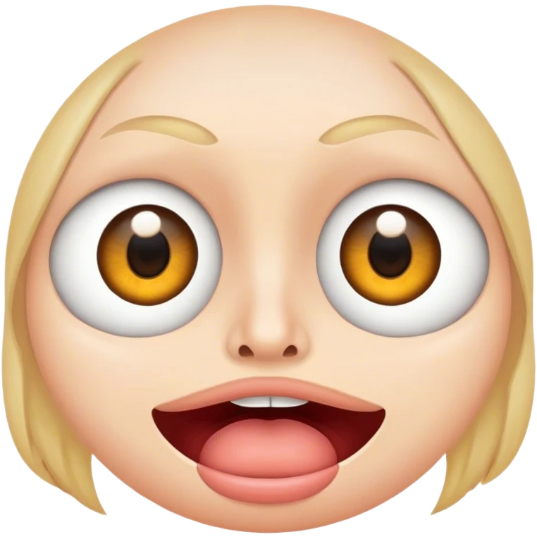 eyes on both sides with a suprised mouth in the middle emoji