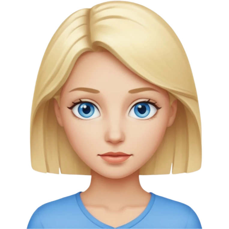 blonde woman blue eyes emoji