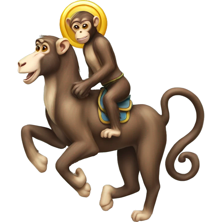 Monkeys on unicorn  emoji