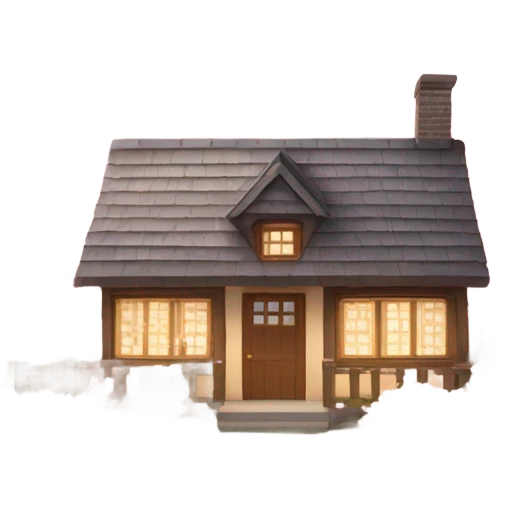 Cottage with cherry blossoms  emoji