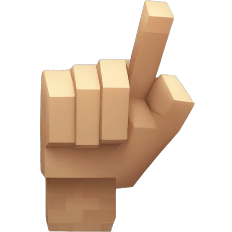 finger pointing minecraft towards front emoji