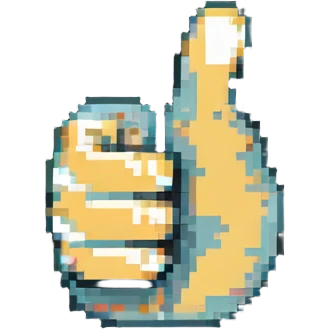 thumbs up, Minecraft blocky hand emoji