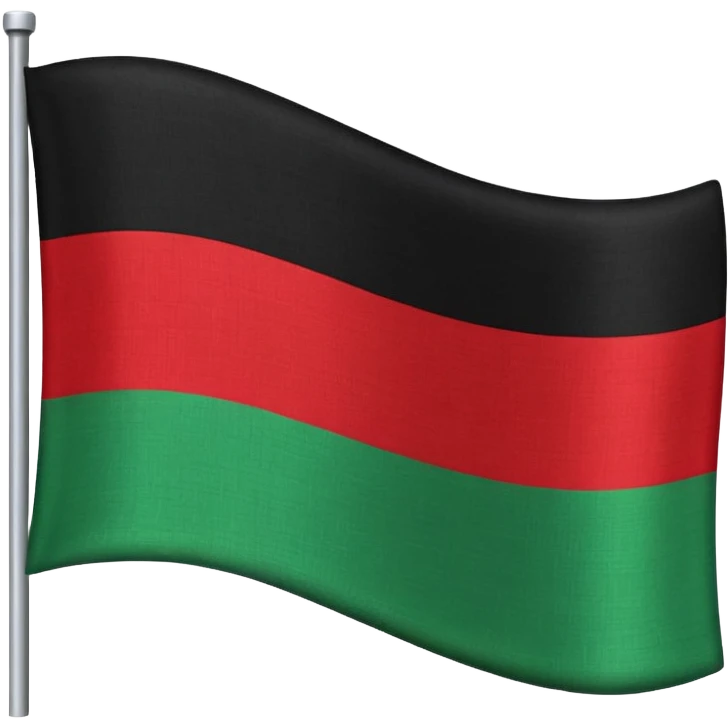 plain Flag with Red, Black and Green horizontal stripes flag   emoji