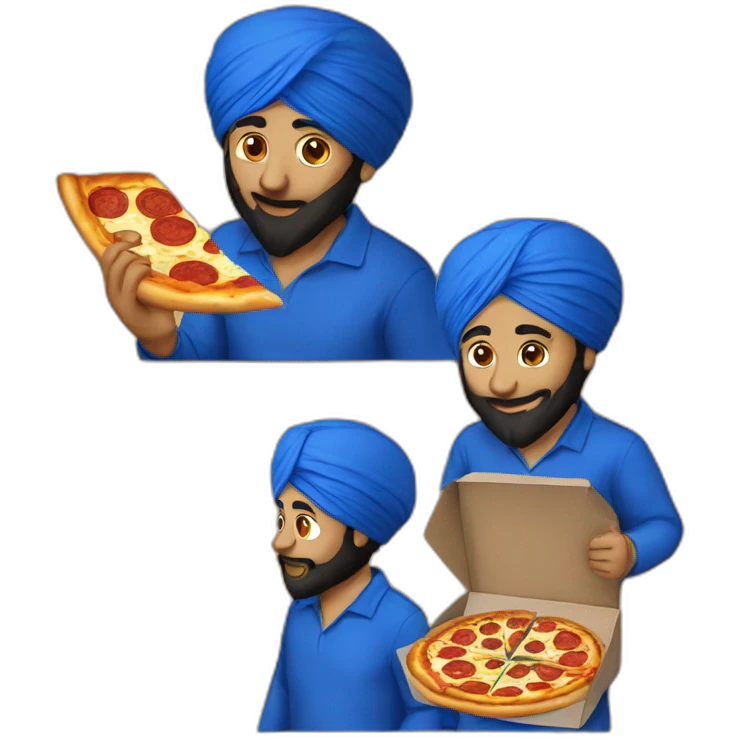 sikh guy eating a pizza emoji