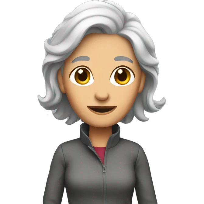 walking gray hair woman emoji