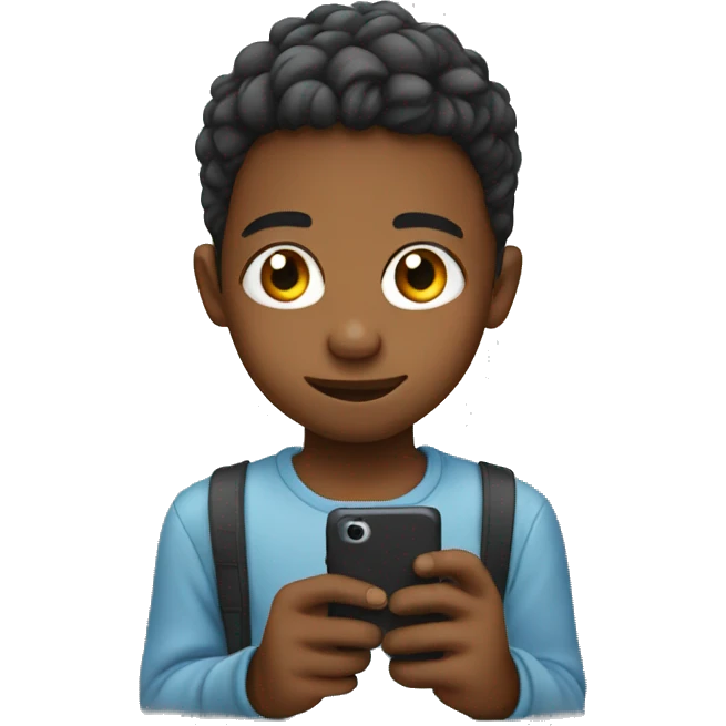 kid with smartphone emoji