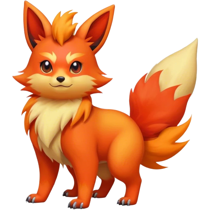 Cool Quilava-Litten-Flareon-animal-creature-hybrid full body emoji