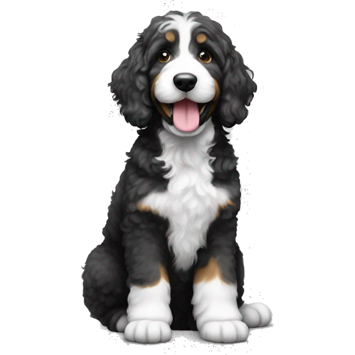 Grey black and white Bernedoodles emoji