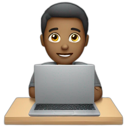 Guy is working with a laptop emoji