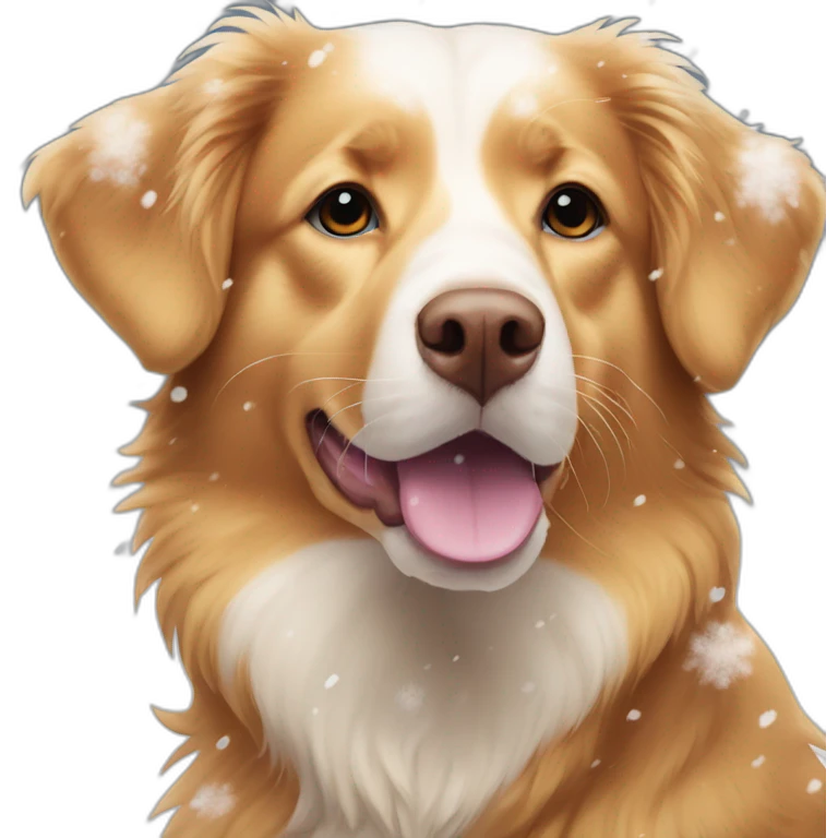duck tolling retriever in the snow emoji