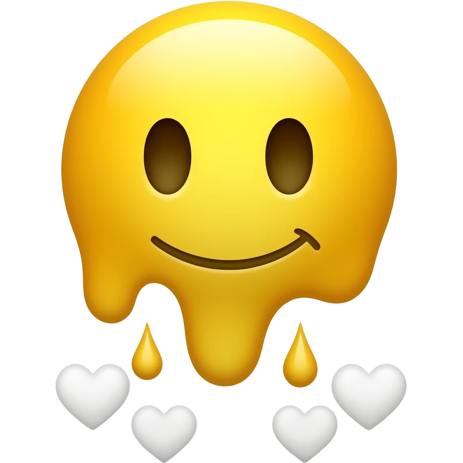 Emoji of a yellow face falling in love with white hearts emoji