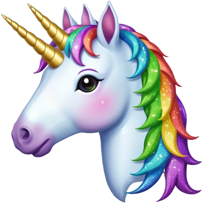 Glitter unicorn eats Weed leaf emoji