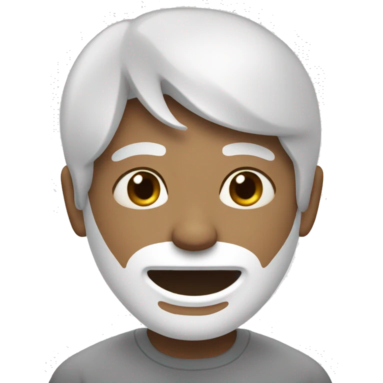 guy with white cream on his face emoji