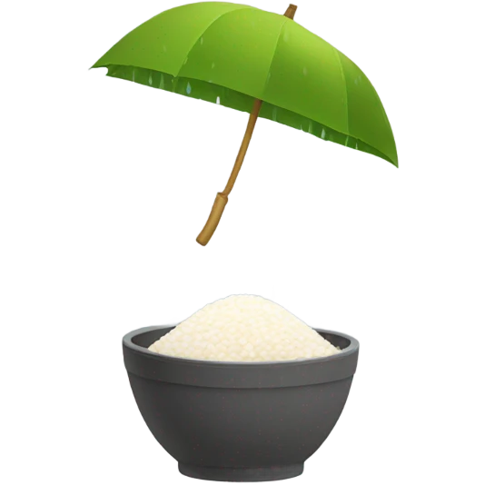Raining rice emoji