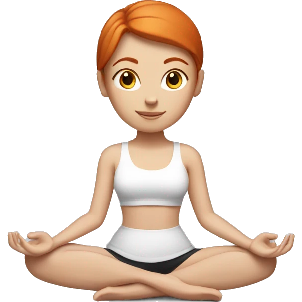 White girl redhead in a yoga position  emoji