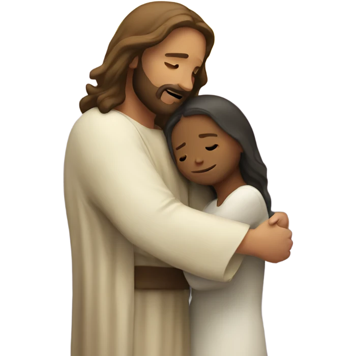 jesus hugging girl emoji