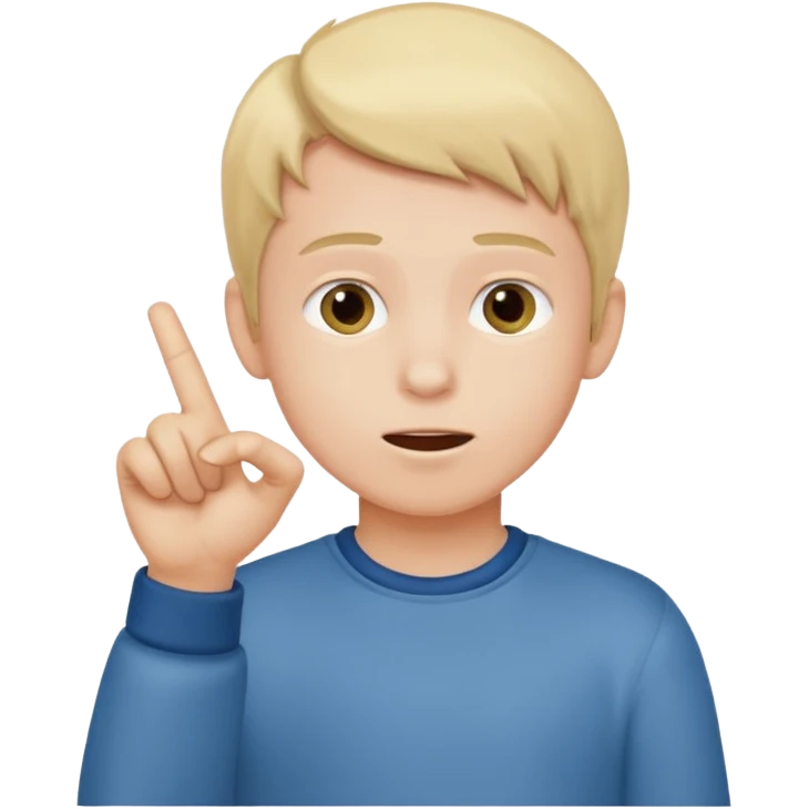 a boy acting this sentence "what do you think"
 emoji
